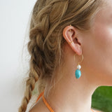 Turquoise Pearl Hoop Earrings Noah