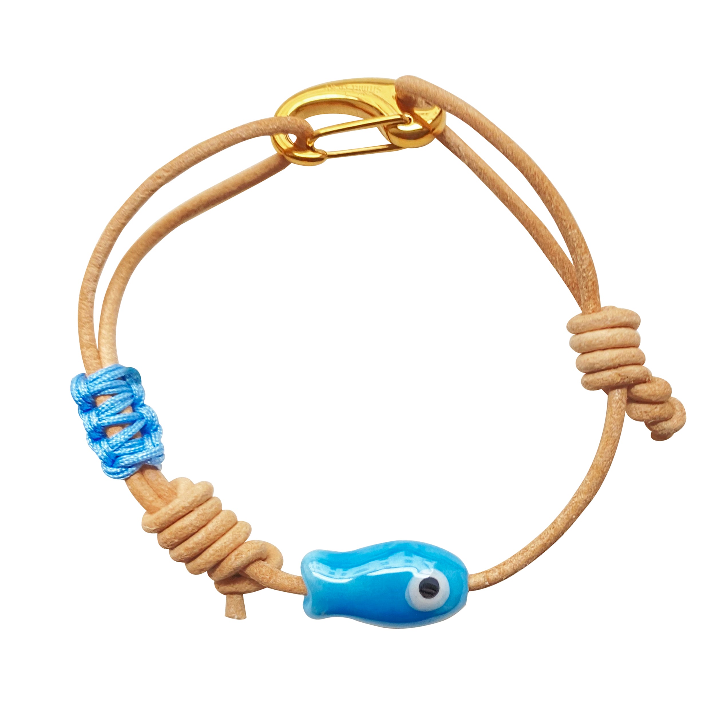 Ceramic Fish Leather Bracelet Ocean