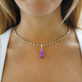 Baguette Tennis Necklace Ria Purple Gummy Bear