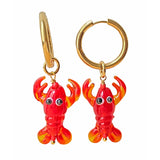 Murano Glass Earrings Shrimp Bling