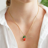 Pearl Murano Glass Strawberry Necklace