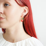 Murano Glass Strawberry Hoops